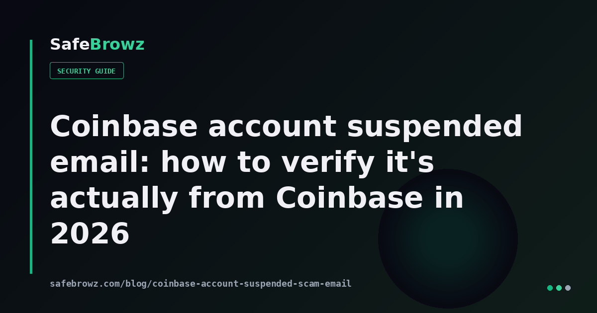 Coinbase account suspended email - is it real or a scam? Verify in 60 ...