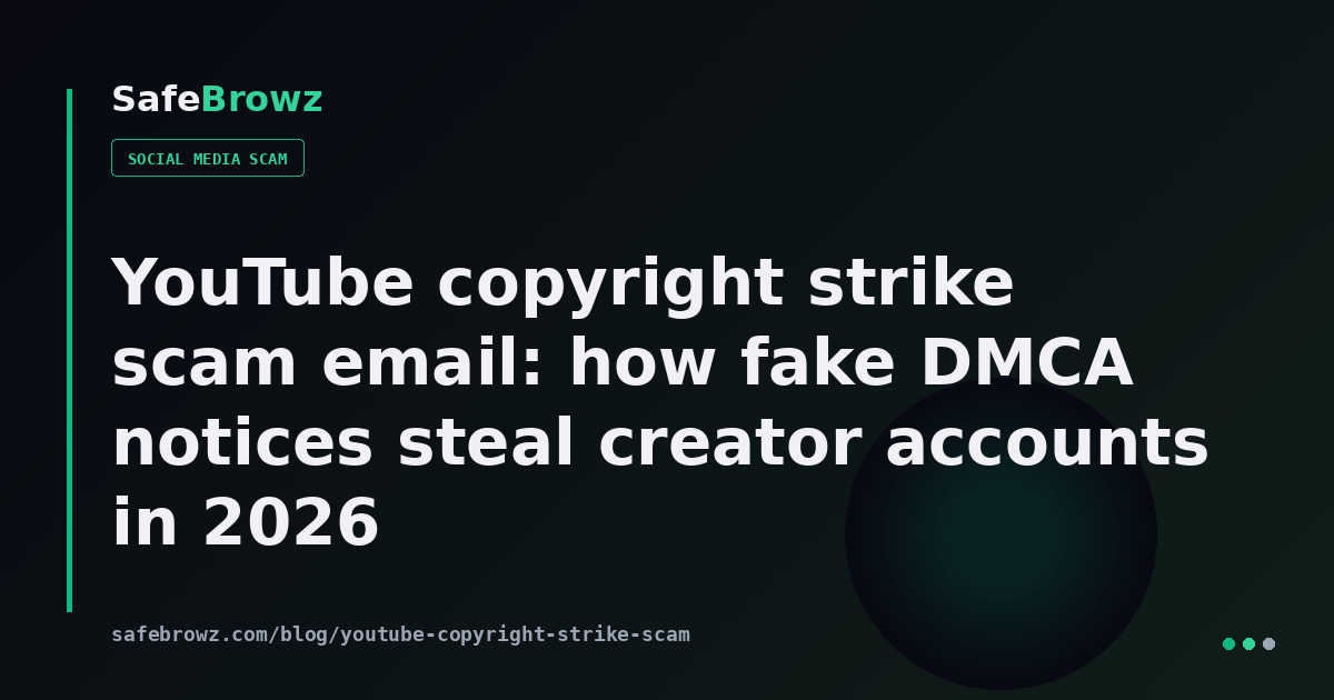 YouTube copyright strike scam email: how fake DMCA notices steal ...